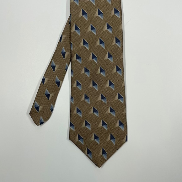 Axis LA Other - Axis LA Brown Geometric 3D Diamond Silk Necktie Mens One Size